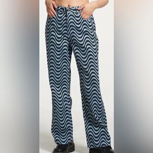 The Ragged Priest Blue Wavy Print Jeans